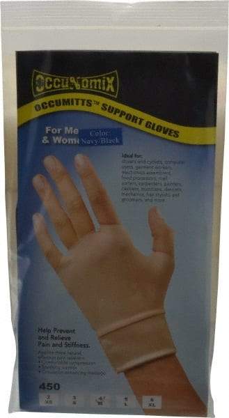 OccuNomix - Size M, Nylon and Spandex Hand Support - Knuckle Size 4 Inch, Left or Right, Navy Blue - Americas Industrial Supply