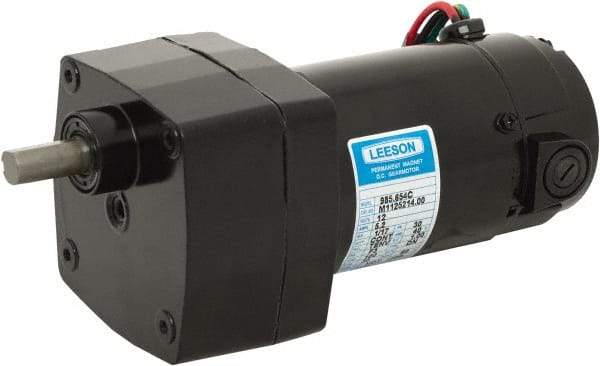 Leeson - 12 Volt, 30 RPM, 60:1 Gear Ratio, Parallel Gearmotor - 30 Frame, 100 Torque, 1/17 hp, TENV Enclosure - Americas Industrial Supply