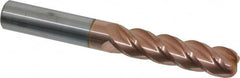 Accupro - 1/2", 4 Flute, Single End, Solid Carbide, 1/8" Corner Radius End Mill - 4" OAL, 40° Helix, Right Hand Flute, 2" LOC, Right Hand Cut - Americas Industrial Supply