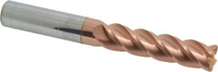 Accupro - 1/2", 4 Flute, Single End, Solid Carbide, 0.06" Corner Radius End Mill - 4" OAL, 40° Helix, Right Hand Flute, 2" LOC, Right Hand Cut - Americas Industrial Supply