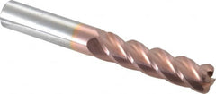 Accupro - 1/2", 4 Flute, Single End, Solid Carbide, 0.09" Corner Radius End Mill - 4" OAL, 40° Helix, Right Hand Flute, 2" LOC, Right Hand Cut - Americas Industrial Supply