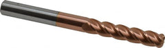 Accupro - 3/8", 4 Flute, Single End, Solid Carbide, 1/8" Corner Radius End Mill - 4" OAL, 40° Helix, Right Hand Flute, 1-3/4" LOC, Right Hand Cut - Americas Industrial Supply