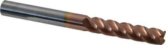 Accupro - 3/8", 4 Flute, Single End, Solid Carbide, 0.03" Corner Radius End Mill - 4" OAL, 40° Helix, Right Hand Flute, 1-3/4" LOC, Right Hand Cut - Americas Industrial Supply