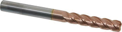 Accupro - 3/8", 4 Flute, Single End, Solid Carbide, 0.06" Corner Radius End Mill - 4" OAL, 40° Helix, Right Hand Flute, 1-3/4" LOC, Right Hand Cut - Americas Industrial Supply