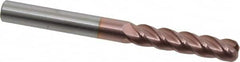 Accupro - 3/8", 4 Flute, Single End, Solid Carbide, 0.09" Corner Radius End Mill - 4" OAL, 40° Helix, Right Hand Flute, 1-3/4" LOC, Right Hand Cut - Americas Industrial Supply