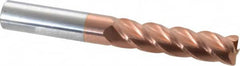 Accupro - 3/4", 4 Flute, Single End, Solid Carbide, 0.06" Corner Radius End Mill - 6" OAL, 40° Helix, Right Hand Flute, 3" LOC, Right Hand Cut - Americas Industrial Supply
