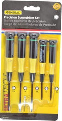 General - 5 Piece T6 to T10 Micro Handle Torx Driver Set - T6, T7, T8, T9, T10 - Americas Industrial Supply