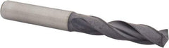 Kennametal - 8.99922mm 140° Spiral Flute Solid Carbide Screw Machine Drill Bit - Multilayer TiAlN Finish, Right Hand Cut, 47mm Flute Length, 89mm OAL, Standard Point, Straight Shank - Americas Industrial Supply