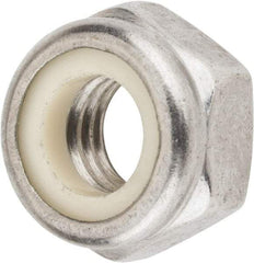 Value Collection - M10x1.50 Metric Coarse 18-8 & Austenitic Grade A2 Hex Lock Nut with Nylon Insert - 10mm High, Uncoated - Americas Industrial Supply