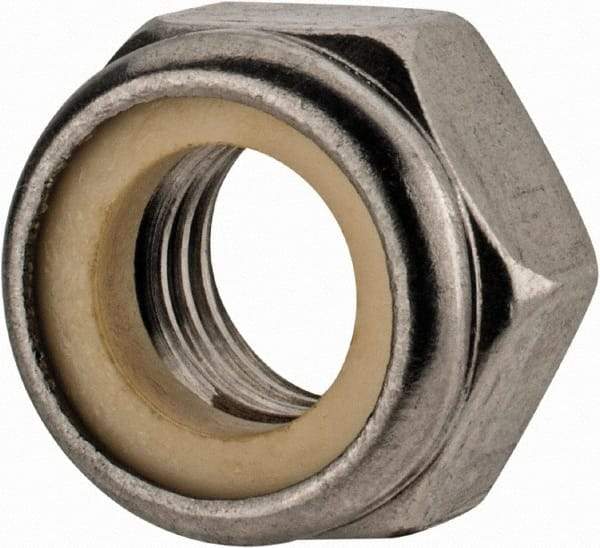 Value Collection - M12x1.75 Metric Coarse 18-8 & Austenitic Grade A2 Hex Lock Nut with Nylon Insert - 12mm High, Uncoated - Americas Industrial Supply