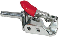 De-Sta-Co - 150 Lb Load Capacity, Flanged Base, Stainless Steel, Standard Straight Line Action Clamp - 3 Mounting Holes, 0.19" Mounting Hole Diam, 0.28" Plunger Diam, Thumb Handle - Americas Industrial Supply