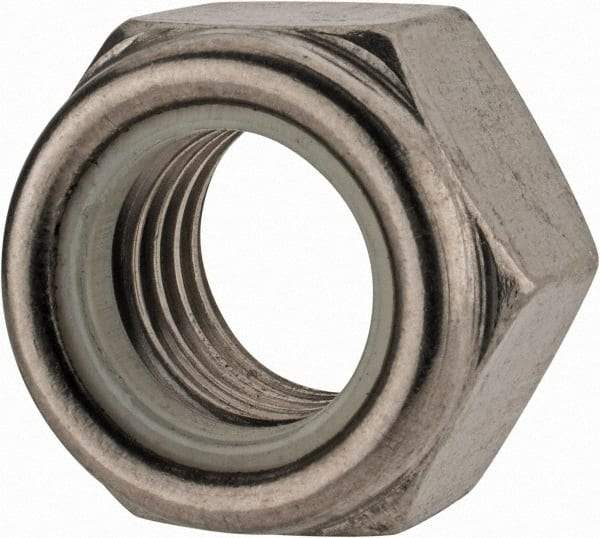 Value Collection - M18x2.50 Metric Coarse 18-8 & Austenitic Grade A2 Hex Lock Nut with Nylon Insert - 18.5mm High, Uncoated - Americas Industrial Supply