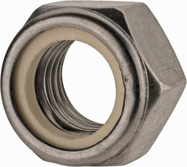 Value Collection - M20x2.50 Metric Coarse 18-8 & Austenitic Grade A2 Hex Lock Nut with Nylon Insert - 20mm High, Uncoated - Americas Industrial Supply