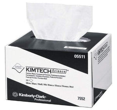 Kimtech - Dry Clean Room/Lab/Critical Task Wipes - Pop-Up, 8-3/8" x 4-3/8" Sheet Size, White - Americas Industrial Supply