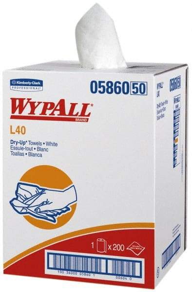 WypAll - Dry General Purpose Wipes - Small Roll, 42" x 19-1/2" Sheet Size, White - Americas Industrial Supply