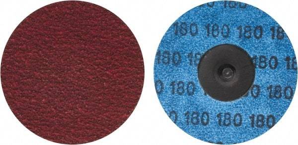 Norton - 1-1/2" Disc Diam, 80 Grit, Ceramic Alumina Quick Change Disc - Type R Attaching System, Coated, Red, Medium Grade, 30,000 RPM, R981 Series - Americas Industrial Supply