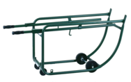 Drum Cradles - 1" O.D. x 14 Gauge Steel Tubing - Bung Drain is 21" off the floor in horizontal position - 5" Rubber wheels - 3" Rubber casters - Americas Industrial Supply
