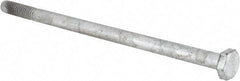 Value Collection - 1/4-20 UNC, 5" Length Under Head Hex Head Cap Screw - Partially Threaded, Grade 5 Steel, Hot Dipped Galvanized Finish, 7/16" Hex - Americas Industrial Supply