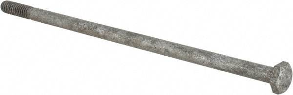 Value Collection - 1/4-20 UNC, 6" Length Under Head Hex Head Cap Screw - Partially Threaded, Grade 5 Steel, Hot Dipped Galvanized Finish, 7/16" Hex - Americas Industrial Supply