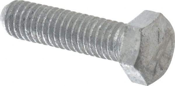 Value Collection - 5/16-18 UNC, 1-1/4" Length Under Head Hex Head Cap Screw - Fully Threaded, Grade 5 Steel, Hot Dipped Galvanized Finish, 1/2" Hex - Americas Industrial Supply