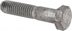 Value Collection - 3/8-16 UNC, 1-3/4" Length Under Head Hex Head Cap Screw - Partially Threaded, Grade 5 Steel, Hot Dipped Galvanized Finish, 9/16" Hex - Americas Industrial Supply