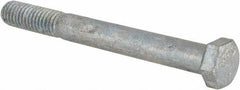 Value Collection - 3/8-16 UNC, 3-1/2" Length Under Head Hex Head Cap Screw - Partially Threaded, Grade 5 Steel, Hot Dipped Galvanized Finish, 9/16" Hex - Americas Industrial Supply