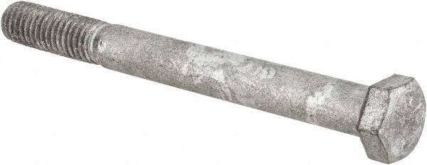Value Collection - 3/8-16 UNC, 3-3/4" Length Under Head Hex Head Cap Screw - Partially Threaded, Grade 5 Steel, Hot Dipped Galvanized Finish, 9/16" Hex - Americas Industrial Supply