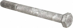 Value Collection - 3/8-16 UNC, 3-3/4" Length Under Head Hex Head Cap Screw - Partially Threaded, Grade 5 Steel, Hot Dipped Galvanized Finish, 9/16" Hex - Americas Industrial Supply