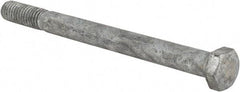 Value Collection - 3/8-16 UNC, 4-1/2" Length Under Head Hex Head Cap Screw - Partially Threaded, Grade 5 Steel, Hot Dipped Galvanized Finish, 9/16" Hex - Americas Industrial Supply