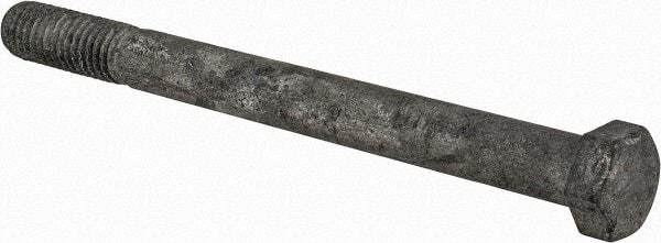 Value Collection - 7/16-14 UNC, 5" Length Under Head Hex Head Cap Screw - Partially Threaded, Grade 5 Steel, Hot Dipped Galvanized Finish, 5/8" Hex - Americas Industrial Supply