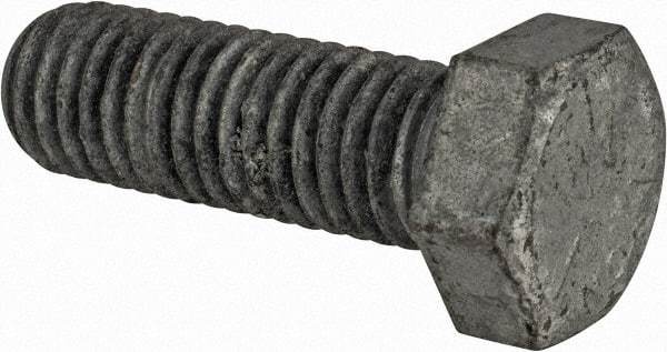 Value Collection - 1/2-13 UNC, 1-1/2" Length Under Head Hex Head Cap Screw - Fully Threaded, Grade 5 Steel, Hot Dipped Galvanized Finish, 3/4" Hex - Americas Industrial Supply