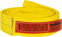 Lift-All - 8' Long x 3" Wide, 16,300 Lb Vertical Capacity, 2 Ply, Polyester Web Sling - 13,000 Lb Choker Capacity, Yellow - Americas Industrial Supply