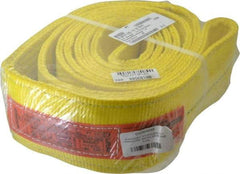 Lift-All - 6' Long x 4" Wide, 20,700 Lb Vertical Capacity, 2 Ply, Polyester Web Sling - 16,500 Lb Choker Capacity, Yellow - Americas Industrial Supply