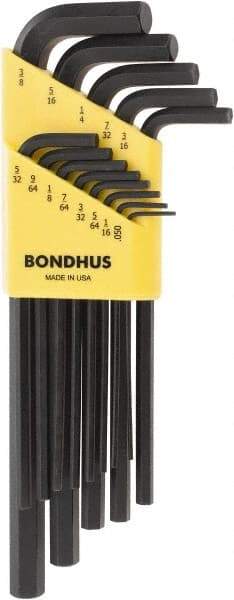 Bondhus - 13 Piece L-Key Hex Key Set - Hex Range 0.05 to 3/8" - Americas Industrial Supply