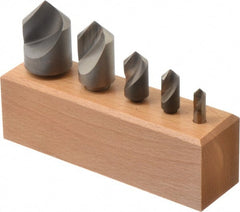 Keo - 5 Piece, 1/4 to 1" Head Diam, 90° Included Angle, Single End Countersink Set - Americas Industrial Supply