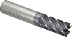 Accupro - 3/4", 1-1/2" LOC, 3/4" Shank Diam, 4" OAL, 6 Flute, Solid Carbide Square End Mill - Single End, AlTiN Finish, Spiral Flute, 40° Helix, Centercutting, Right Hand Cut, Right Hand Flute - Americas Industrial Supply