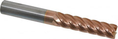 Accupro - 1/2", 2" LOC, 1/2" Shank Diam, 4" OAL, 6 Flute, Solid Carbide Square End Mill - Single End, TiCN Finish, Spiral Flute, 40° Helix, Centercutting, Right Hand Cut, Right Hand Flute - Americas Industrial Supply