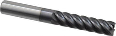 Accupro - 1/2", 2" LOC, 1/2" Shank Diam, 4" OAL, 6 Flute, Solid Carbide Square End Mill - Single End, AlTiN Finish, Spiral Flute, 40° Helix, Centercutting, Right Hand Cut, Right Hand Flute - Americas Industrial Supply