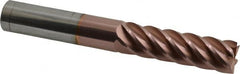 Accupro - 5/8", 2-1/8" LOC, 5/8" Shank Diam, 4-5/8" OAL, 6 Flute, Solid Carbide Square End Mill - Single End, TiCN Finish, Spiral Flute, 40° Helix, Centercutting, Right Hand Cut, Right Hand Flute - Americas Industrial Supply