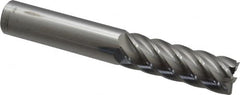 Accupro - 3/4", 2-1/4" LOC, 3/4" Shank Diam, 5" OAL, 6 Flute, Solid Carbide Square End Mill - Single End, Uncoated, Spiral Flute, 40° Helix, Centercutting, Right Hand Cut, Right Hand Flute - Americas Industrial Supply