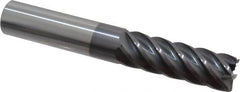 Accupro - 3/4", 2-1/4" LOC, 3/4" Shank Diam, 5" OAL, 6 Flute, Solid Carbide Square End Mill - Single End, AlTiN Finish, Spiral Flute, 40° Helix, Centercutting, Right Hand Cut, Right Hand Flute - Americas Industrial Supply