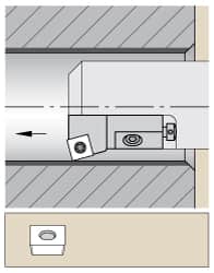 Kennametal - Series Screw-On, Right Hand Cut, 60mm Min Bore Diam, Boring Cartridge - 0.984" Back of Bar to Cutting Edge, SC.. Insert, 2.48" OAL, 15° Lead Angle - Americas Industrial Supply