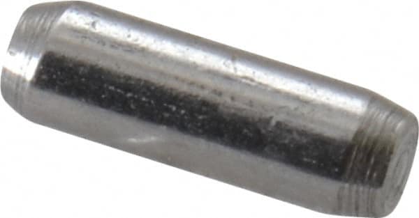 Made in USA - 1/16" Diam x 3/16" Pin Length 416 Stainless Steel Precision Dowel Pin - Passivated Finish, C 36-42 Hardness, 2 Beveled End - Americas Industrial Supply