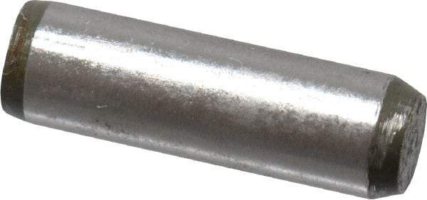 Made in USA - 5/32" Diam x 1/2" Pin Length 416 Stainless Steel Precision Dowel Pin - Passivated Finish, C 36-42 Hardness, 2 Beveled End - Americas Industrial Supply