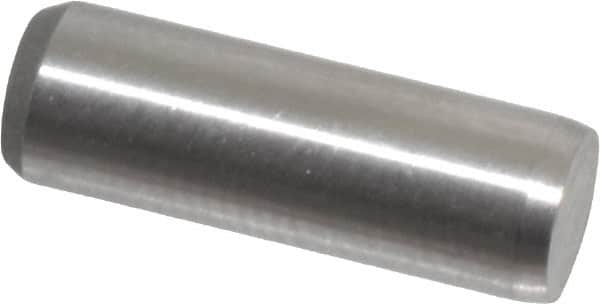 Made in USA - 3/16" Diam x 9/16" Pin Length 416 Stainless Steel Precision Dowel Pin - Passivated Finish, C 36-42 Hardness, 2 Beveled End - Americas Industrial Supply