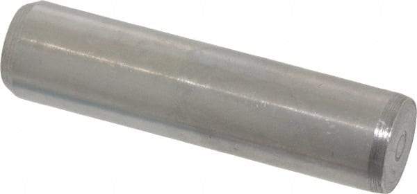 Made in USA - 3/8" Diam x 1-1/2" Pin Length 416 Stainless Steel Precision Dowel Pin - Passivated Finish, C 36-42 Hardness, 2 Beveled End - Americas Industrial Supply