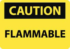 NMC - "Caution - Flammable", 10" Long x 14" Wide, Aluminum Safety Sign - Rectangle, 0.04" Thick, Use for Hazardous Materials - Americas Industrial Supply