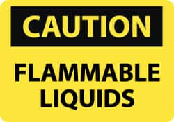 NMC - "Caution - Flammable Liquids", 10" Long x 14" Wide, Rigid Plastic Safety Sign - Rectangle, 0.05" Thick, Use for Hazardous Materials - Americas Industrial Supply