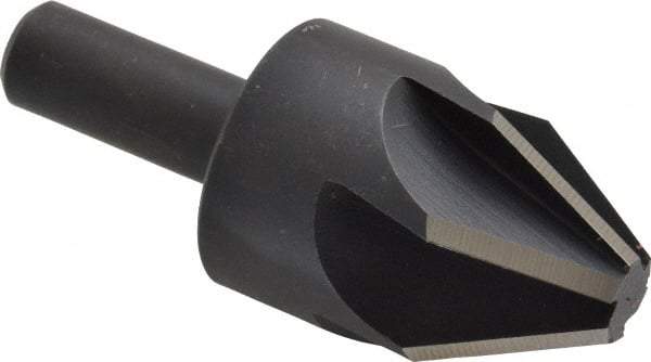 Keo - 1-1/4" Head Diam, 1/2" Shank Diam, 6 Flute 60° High Speed Steel Countersink - Bright Finish, 3" OAL, Single End, Straight Shank, Right Hand Cut - Americas Industrial Supply