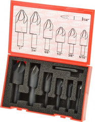 Keo - 7 Piece, 1/4 to 1" Head Diam, 90° Included Angle, Single End Countersink Set - Americas Industrial Supply